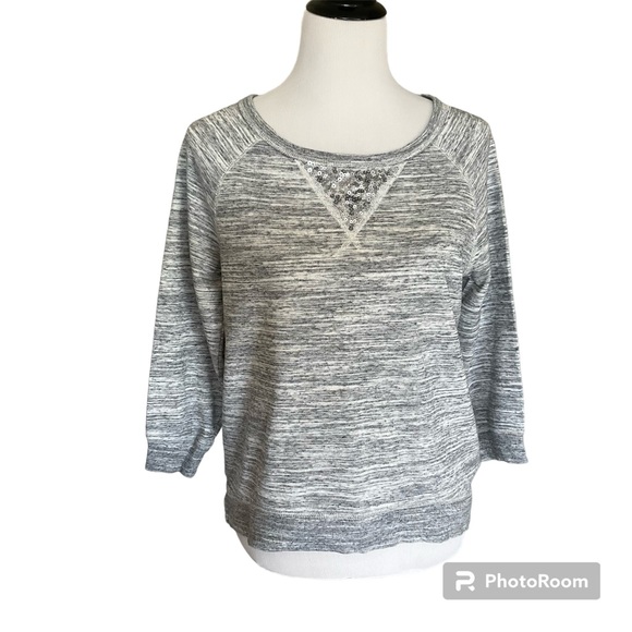 Chaus Tops - Chaus Sport Sequin Embellished Top Heather Gray Size S